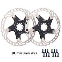 디스크로터 튜닝 브레이크 캘리퍼 패드 ZTTO 새로운 DH 브레이크 플로팅 로터 140/160/180/203mm MTB 자전, [15] 203mm black 2pcs
