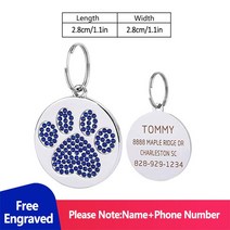 강아지네임택 개를 위한 맞춤형 주소 태그 Id 새겨진 목걸이 고양이 이름표 애완 동물, 19 blue dog tags