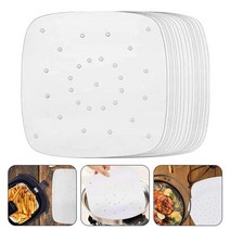 전기튀김 부품 교체 설치 7inch 100pcs 구멍이있는 베이킹 오일 종이 에어 프라이어 베이킹 종이 롤빵 케이크 종이 접시 베이킹 액세서리 베이킹 주방 도구, 없음