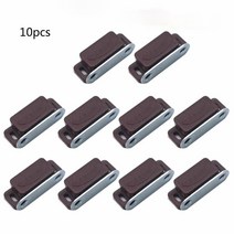 10pcs 미니 플라스틱 캐비닛 자기 캐치 잠금 장치 래치 도어 셔터 홈 가구, 갈색