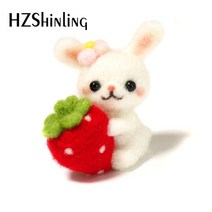 알파카인형 만들기 퀼트미완성 펠트 키트 러블리 고양이 토끼 애완 동물 수제 장난감 인형 양모 DIY 선물, 01 A0012