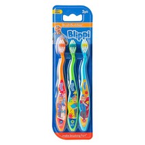 토마스와 친구들 부드러운 칫솔 3팩 브러시 버디 (블루 옐로우 레드), 3 Pack