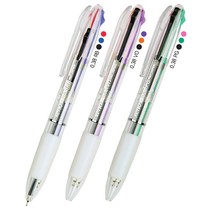 제노 0.38mm 3색 볼펜 유성펜 초저점도 멀티펜 볼펜, PG-블랙_그린_핑크