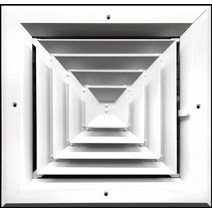 Air Flow Decor 30.5cm x 30.5cm HVAC 벤트 커버 | 4방향 공급 그릴 알루미늄 스퀘어 천장 디퓨저 | 천장 레지스터 벤트 덕트 커버 | 반대 댐퍼 블레