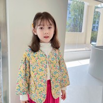 도오빠 꽃무니아 아동 점퍼 누빔 자켓 아우터 키즈 어린이 봄 가을 꽃무늬