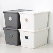 올리빙 도트 리빙박스 80L 2P, 크림화이트, 크림화이트
