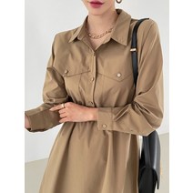 달라걸 / 반오픈 스트링 셔츠 원피스