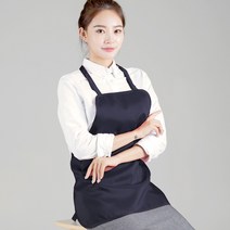 오투라이프에이프런 손님용 앞치마 - 무지 끈(와이드형), 네이비, 1개
