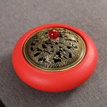 세라믹 향 버너 진정 향기 백단 골동품 크리 에이 티브 홈 장식 장식품, [01] Auspicious Red
