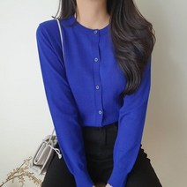 몽글리다 캐시 베이직 라운드 긴팔 니트 가디건 10color 국내생산