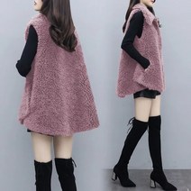 [Myshe]여성 인조양털 베스트 실내 여행 필수품 보온 조끼 Myshe qxz1128YCbn6