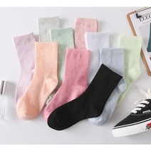 패션양말 여성 무지 중목 컬러