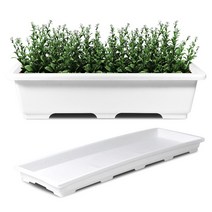 화분월드 베란다 텃밭 채소 상추 키우기 초화 박스 화분 2호.3호, 초화박스 2호(화이트)+2호(물받침)