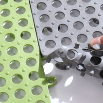 온엘 미끄럼방지 조립식 욕실매트 흡착패드고정 화장실 건식 바닥 발판 깔판 물빠짐 깔개 목욕탕, 화이트, 1개