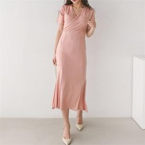 드레스날다 여신처럼 반팔 랩스타일 롱 원피스 ops1042