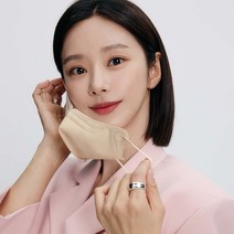 [이주빈마스크] 누이누아 새부리형 라이트핏 데일리 컬러 마스크 뮤트베이지 25매 (중형/대형), 블라썸핑크-L