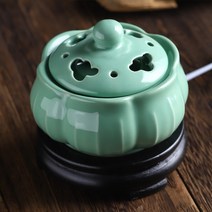 세라믹 청자 침향로 전기 도자기 아로마 오일 워머 전기 발향기 전기향로 세라믹 발향기, B