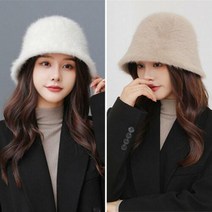 브이와이 여자 라이닝 4컬러 포근한 퍼 FW 인조 버킷햇