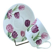 Roy Kirkham Lavender Tulip Chintz English Chintz Breakfast Set - Tea Cup and Saucer Set Fine Bone Ch, 1