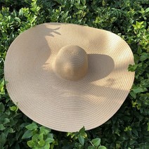 25CM 여성용 와이드 브림 대형 비치 모자 밀짚 모자 자외선 차단