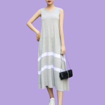 바캉스 바닷가 휴가 나시 롱 원피스 꾸안꾸 아이스 체형커버