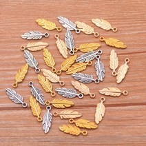 2023 5x15mm 9 색 금속 아연 양면 미니 나뭇잎 참 보석 공장 펜던트 제작 DIY 공예 80 개, 01 3 Color