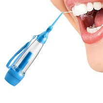 펌핑식 구강세정기 휴대용 수동 물치실(블루), 상세 참조