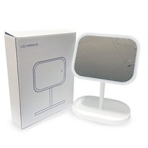 X9 LED 직사각 탁상거울 조명거울 화장대 360도 회전, 핑크