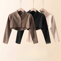 어깨 패드 수면 조끼 보온 노인 방한 경추, 베이지  (카라 패치 반팔) M