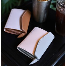 여성 가죽 반지갑 만들기 미니 클러치 DIY 핸드메이드 소재 가방 자체 제작, 블루