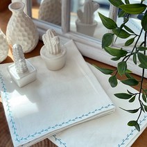 꽃비 강화 자수소창행주 무형광 2겹행주 8개 Set (정련되어 바로 사용하는 행주), 진핑크 8장