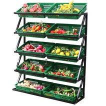 슈퍼마켓 선반 진열대 편의점 디스플레이 랙 마트 매대, 2열 5층 선반 10칸 브라운