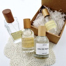 향기에반하다 향수공병 50ml 네츄럴 우드캡 클램프 타입 유리용기 시리즈 라운드돔 트루통, 18 스퀘어(브라운캡)+미니유니크(연노랑)+크라프트상자