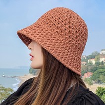 준캡 봄 여름 가을 물결꽈배기 II 시원한 밀짚모자 해변모자 여성 여자 모자 버킷햇