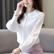 검정 에스닉 둥근 카라 블라우스 면블라우스 화이트셔츠 하늘색 핀턱 실크 오버핏셔츠 핑크 벌룬