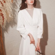 셀프웨딩드레스 피로연드레스 촬영용드레스 스냅 스몰웨딩 새틴