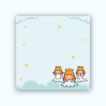 피에스준 예쁜 떡메모지 디자인 모음 메모지, 1개, 떡메 032. 쓰리엔젤스 디자인