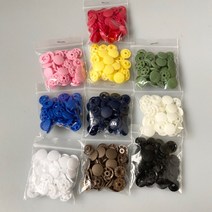 [세아퀼트] 일제 썬그립 티단추 똑딱이 단추 플라스틱 9mm 11mm 13mm 10세트, 13mm 노랑