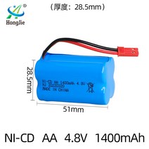 4.8V 1400mAh 니켈 카드뮴 배터리 팩 300배 AA5 충전식 원격 제어 장난감 배터리, JST 플러그(2+2 나란히)
