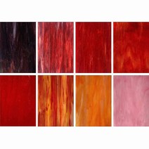 HAOSUM 8가지 버라이어티 팩 스테인드 글라스 시트 정품보장, Pink/Red