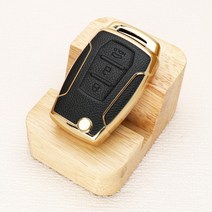 튜모 쌍용 토레스 티볼리 G4렉스턴 뷰티풀 코란도 렉스터 스포츠칸 가죽 차 키케이스 키홀더 키링, PSY-01, 골드오링-블랙