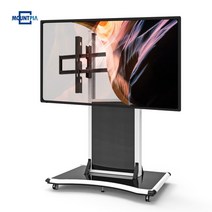 마운트피아 MPS-1W 이동식TV거치대 이동형TV스탠드 86인치 98인치, 블랙, 추가안함, 추가안함