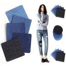 바지 리폼 패치 구멍 찢어진곳 부착 와펜 다림질 열로 붙이는 청바지 페치, 13.5x11cm타원2개블랙