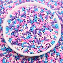 DIY 공예용품 장식품 폼폼 리본 다채로운 믹스 원통형 폴리머 클레이 조각 점액 충전 점토 용 스프링클 DIY, 06 06pkpubuwh_01 10g