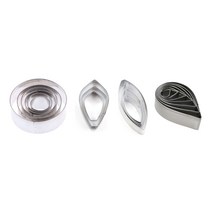 20PCS 스테인리스 스틸 드롭 라운드 클레이 커터 디자이너 DIY 세라믹 도자기 폴리머 클레이 공예 절단 금형, 하나, 은