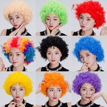 삐에로가발_소형 파티소품 광대 점보 뽀글이 파마 축제 연극 공연 아줌마 할로윈, 블루