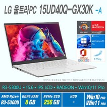 LG 울트라 PC 15UD40Q-GX30K +Win10 Pro / Win11 Pro 선택포함, WIN10 Pro, 8GB, 256GB, AMD RYZEN 5300U, 화이트