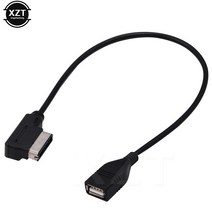 mp4플레이어 1pc 범용 usb aux 케이블 음악 mdi mmi ami to usb 여성 인터페이스 오디오 aux 어댑터 데이터 와이어 for audi for vw, 검은색