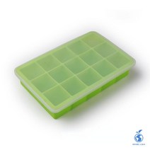 얼음틀 아이스 메이커 냉동실 휴대용 바 실리콘 무독성 뚜껑, 9.Green with lid
