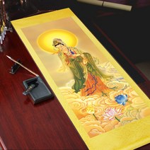 아미타불 그림 불교 족자 관세음 보살 관음 액자 탱화 석가모니 부처님 풍수 인테리어 법당 사찰, 180x80cm, 독립하다., 관세음 보살 A